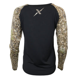 HD Camo Black Body Long Sleeve Women's Performance Shirt - Xotic Camo & Fishing Gear -WHDBBLSPS100S