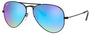 Ray-Ban Aviator Large Metal Black Brown Gradient Mirror Blue