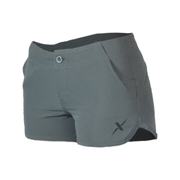 Womens Grey Hybrid Performance Shorts-Womens Shorts-Xotic Camo & Fishing Gear